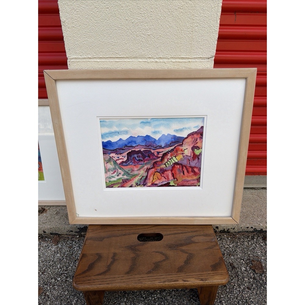 Phyllis Kapp Signed Watercolor Landscape Painting Framed Dated 1989‎